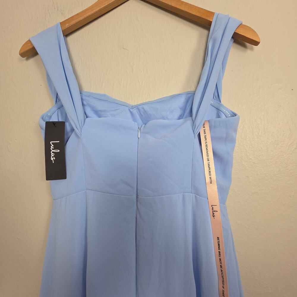 NWT Lulus Magical Magnetism Light Blue Off The Shoulder Maxi Dress Small - Picture 11 of 12